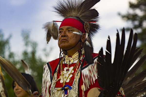 Gilles Moar at the entrance of the pow wow