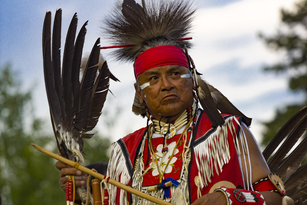 Gilles Moar at the entrance of the pow wow 